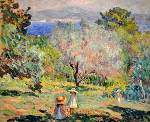 Crianças Mediterrâneo - Lebasque - Tela 50x61 Para Quadro - 1