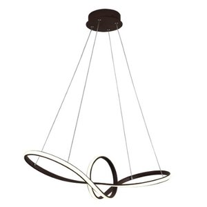 Pendente Moderno Marrom 76cm Led 45w 3 em 1 Bivolt Paris Luz