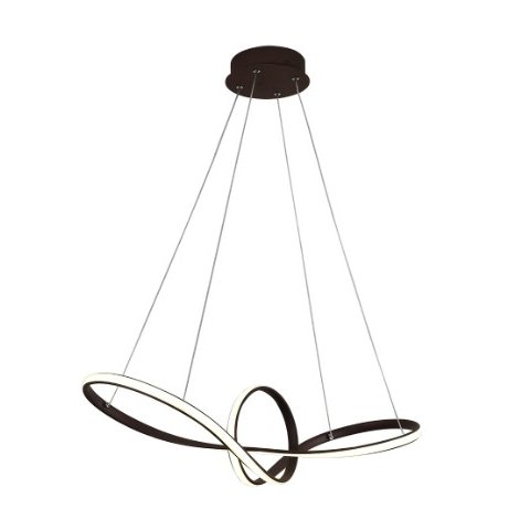 Pendente Moderno Marrom 76cm Led 45w 3 em 1 Bivolt Paris Luz