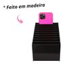 Organizador Celulares Suporte Assistência Feito De Madeira Mdf Oficina Cor Preta - 3