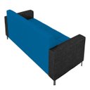 Ver imagem 7 de Sofá Living Decorativo Houston 2 Lugares 160cm Pés em Metal Veludo/ Pu Azul/ Preto G33 - Gran Belo