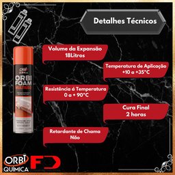 Espuma Expansiva Orbi Foam 460ml 280g Caixa com 7 Unidades - 5