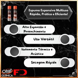 Espuma Expansiva Orbi Foam 460ml 280g Caixa com 7 Unidades - 3