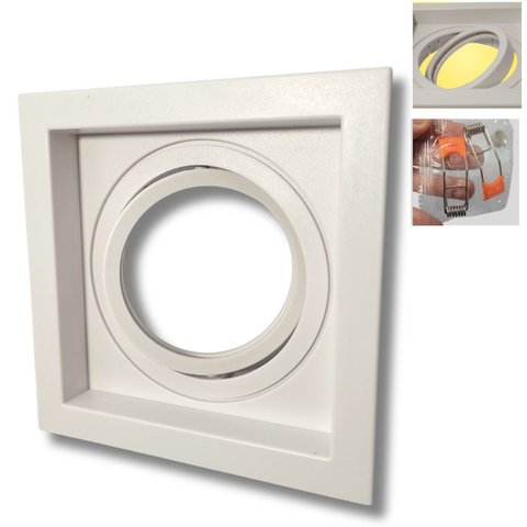 Spot Embutir Recuado Movel Conecta AR70 Quadrado Branco GU10