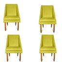 Ver imagem 1 de kit 04 Cadeiras Para Sala de Jantar Ana Pés Palito Suede Amarelo - D'Classe Decor