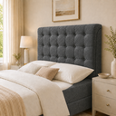 Ver imagem 2 de Cabeceira Ana Estofada Boucle p/ Cama Box Casal 140cm Quarto