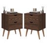 Kit 2 Mesas De Cabeceira Madri 2G Luxo Prado - Canela - 1