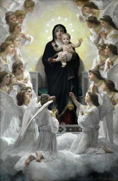 A Virgem e os Anjos - Bouguereau - Tela 50x76 Para Quadro - 1