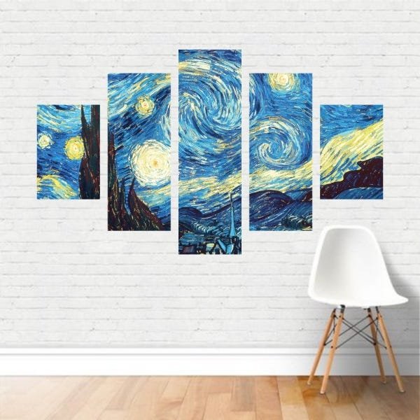 Quadro Artístico Starry Night Noite Estrelada Vincent Van Gogh