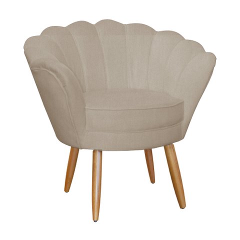 Poltrona Pétala Pés Palitos Sala Recepção Suede - S.a Móveis Estopar Poltrona Pétala Suede Suede Cap