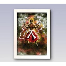 Kit Quadros Oxossi Xango Oxum Ogun e Iansã Moldura Branca - 6
