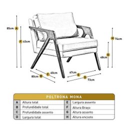 Conjunto 2 Poltronas Mona Luxo Madeira Maciça Tecido Linho:linho Bege - 4