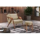 Ver imagem 2 de Conjunto 2 Poltronas Mona Luxo Madeira Maciça Tecido Linho:linho Bege