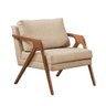 Conjunto 2 Poltronas Mona Luxo Madeira Maciça Tecido Linho:linho Bege - 3