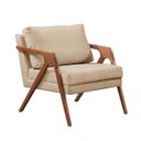 Ver imagem 3 de Conjunto 2 Poltronas Mona Luxo Madeira Maciça Tecido Linho:linho Bege