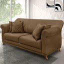 Ver imagem 2 de Sofá Living 2 Lugares 1,60m Vênus Suede Pés Castanho - Pallazio - Caramelo
