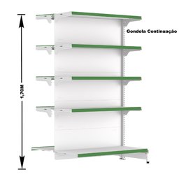 Gondola Centro 170 Fit Ate 5 Metros Branco 50 Bandeja Pe Verde - 3