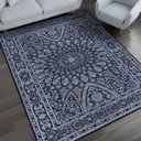 Ver imagem 2 de Tapete Sala Quarto Antiderrapante Tipo Belga Persa Clássico:gardenia Azul/2,00x2,50m