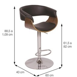Banqueta Giratória Elba - Fendi | Cromada - 5