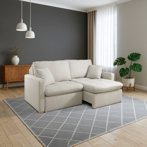 Sofá Retrátil e Reclinável 200cm com Almofadas Decorativas Liv Yescasa