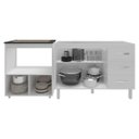 Ver imagem 4 de Balcão Armário Cozinha Gabinete de Pia 120 Cm Bruna e Balcão para Fogão Cooktop 5 e Forno Bocas Evel