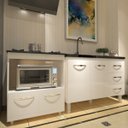 Ver imagem 2 de Balcão Armário Cozinha Gabinete de Pia 120 Cm Bruna e Balcão para Fogão Cooktop 5 e Forno Bocas Evel