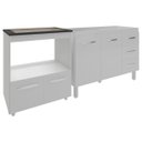 Ver imagem 5 de Balcão Armário Cozinha Gabinete de Pia 120 Cm Bruna e Balcão para Fogão Cooktop 5 e Forno Bocas Evel