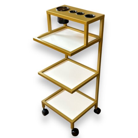 Carrinho Auxiliar com 3 Repartições para Salão de Beleza, Manicure, Atendimento em Clinicas