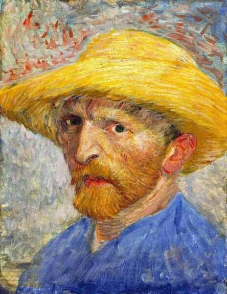 Retrato Chapéu de Palha - van Gogh - Tela 60x77 Para Quadro - 1