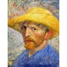Retrato Chapéu de Palha - van Gogh - Tela 60x77 Para Quadro - 1