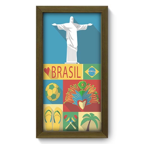 Quadro com Moldura - 19x34 - Brasil - N2264 - 1