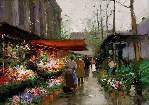 Mercado Flores Madelaine - Cortes - Tela 30x42 Para Quadro - 1