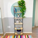 Ver imagem 1 de Estante Torre Industrial de Ferro Slim 6 Prateleiras Natural e Preto