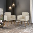 Ver imagem 2 de Kit 7 Poltronas Nina Decorativa para Recepção Balaqui Decor Cor:Bege