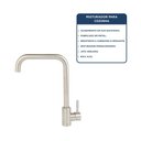 Ver imagem 3 de Torneira Misturador Monocomando para Cozinha de Mesa Bica Alta 1/2" Coral Aço Inox Addra
