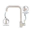 Ver imagem 4 de Torneira Misturador Monocomando para Cozinha de Mesa Bica Alta 1/2" Coral Aço Inox Addra
