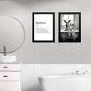 Ver imagem 1 de Kit 2 Quadros Decorar Banheiro - Canguru 45x34cm:moldura Preta