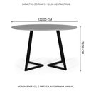 Ver imagem 4 de Mesa de Jantar Redonda Industrial 120cm 4 a 6 Lugares Rigo MDF Noronha - Straub Web
