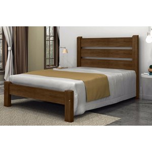 Cama de Casal Maiorca de Madeira Maciça Angelim Pedra/tauari - Imbuia