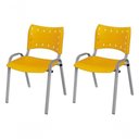 Ver imagem 1 de Cadeira Iso Base Cinza , Escritório Amarelo - Kit 2 Un