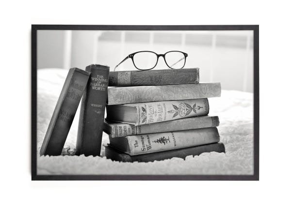 Quadro Livros AFFARI DECOR Moldura Caixinha - 40x60cm - 1