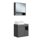 Ver imagem 3 de Armários Modulares de Banheiro Crart-CON015 3 Portas 2 Prateleiras MDP 60cm Grafite Multimóveis