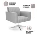 Ver imagem 3 de Kit 2 Poltronas Giratória Viena Gomada Suede Cinza Base Cromada - D’Rossi