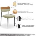 Ver imagem 3 de Kit 2 Cadeiras Sala de Jantar Lisa Pés Preto Linho/PU Bege/Caramelo m² - Monari Design
