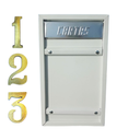 Ver imagem 1 de Caixa Correio Carta Jornal Grade e Embutir Chapa de Aço Branca + Kit 3 Número