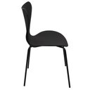Ver imagem 4 de Kit 4 Cadeiras Jacobsen Polipropileno Sala Jantar Base Preta - Preto