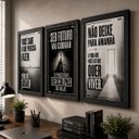 Ver imagem 3 de Kit 3 Quadros Motivacionais o Preço Das Desculpas