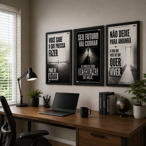 Kit 3 Quadros Motivacionais o Preço Das Desculpas