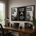 Ver imagem 1 de Kit 3 Quadros Motivacionais o Preço Das Desculpas