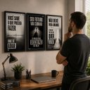 Ver imagem 6 de Kit 3 Quadros Motivacionais o Preço Das Desculpas